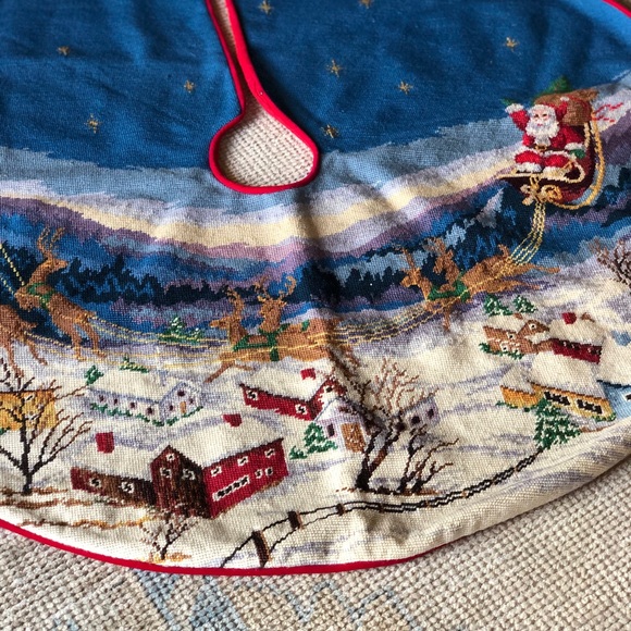 Needlepoint Christmas Tree Skirt - Picture 2 of 3
